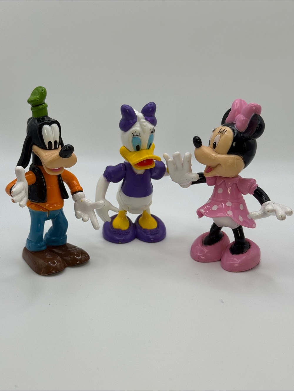 Vintage Disney Jointed Action Figures Lot - Minnie Mouse, Daisy Duck & Goofy